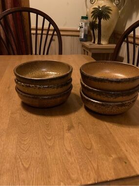 Vintage McCoy set of 6 stoneware bowls